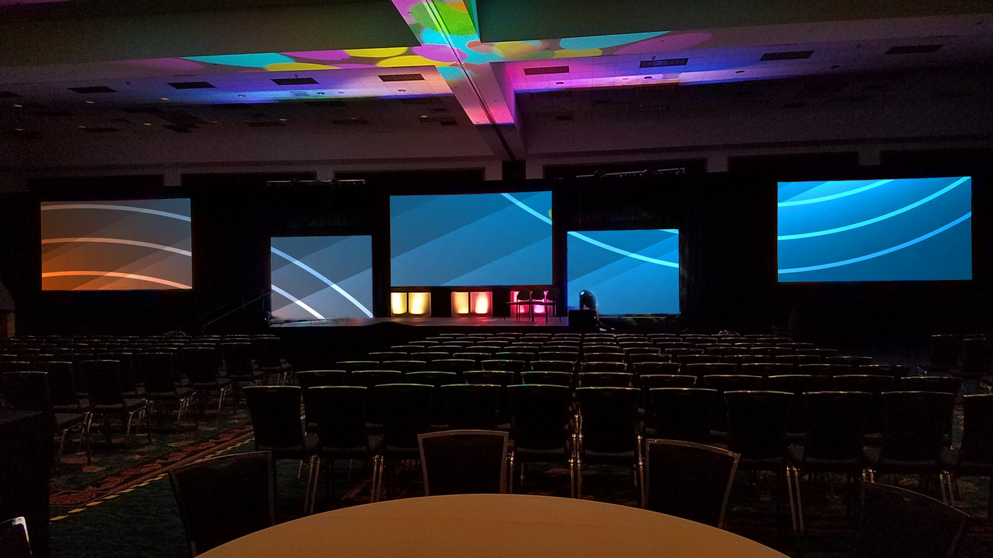 Multi-Screen Stage Design with Lighting Blocks