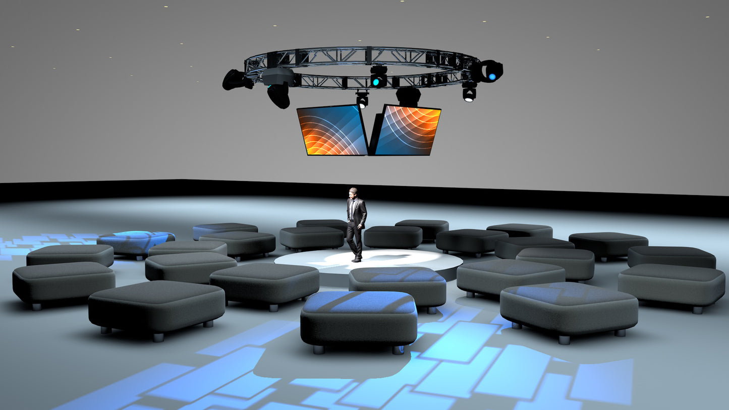Theater-in-the-Round with Overhead Monitors