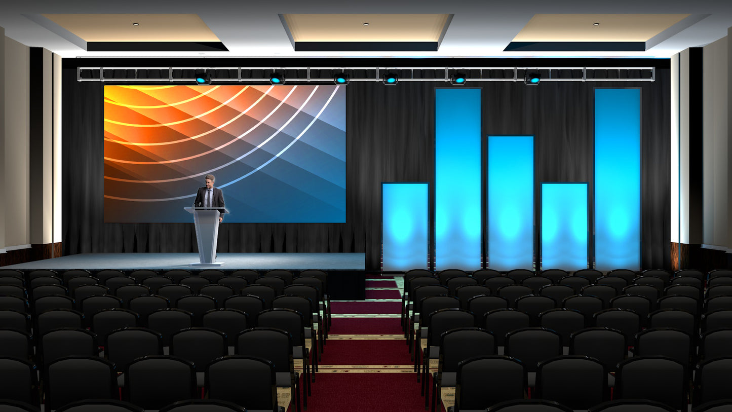 LED Wall with Offset Scenic Panels