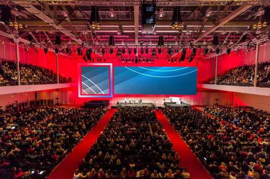 Ultrawide Zero-Bezel Projection Stage with Custom Square Screen