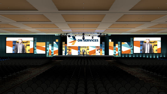 LED Video Panels with Tiled Scenic Texture