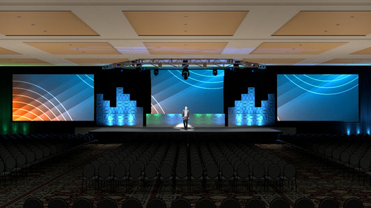 Tiled Scenic Backdrop with Triple Video Display