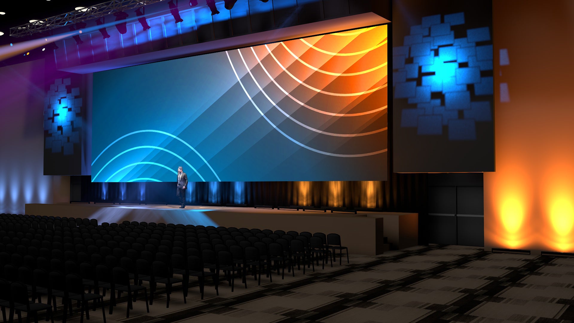 Ultrawide LED Wall with Projection Wings – ON Services Studio