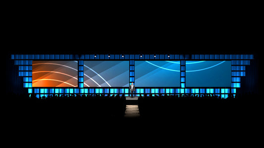 Four-Screen Projection Stage with Full-Width Tiled Set Design