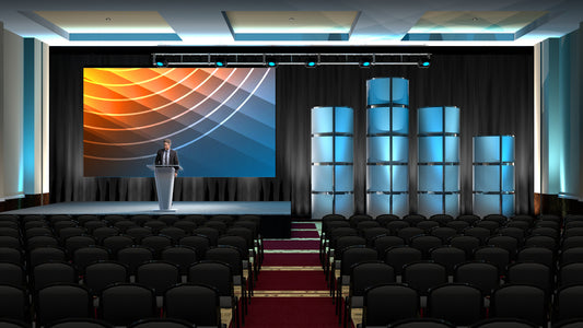 LED Wall with Stacked Curved Scenic Columns