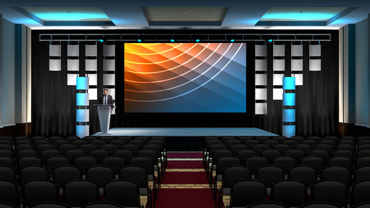 LED Wall with Mixed Scenic Panels and Column Accents
