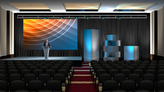 LED Wall with Geometric Offset Hard Scenic Tower